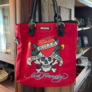 Ed Hardy ‘Love Kills Slowly’ Double-sided Tote Bag